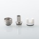 Monarchy Cyber Whistle Style Drip Tip for BB / Billet / Boro AIO Box Mod - Silver + White, Stainless Steel + POM
