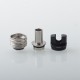 Monarchy Cyber Whistle Style Drip Tip for BB / Billet / Boro AIO Box Mod - Silver + Black, Stainless Steel + POM