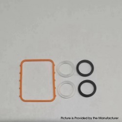 Authentic MK MODS Replacement Silicone Gaskets Set for Boro Tank - Orange, 1 PC Square + 4 PCS Round Sealing Ring