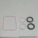 Authentic MK MODS Replacement Silicone Gaskets Set for Boro Tank - Pink, 1 PC Square + 4 PCS Round Sealing Ring