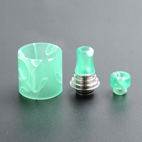 Authentic Vapefly Brunhilde MTL RTA Replacement Short Drip Tip + Long Drip Tip + Tank Tube - Green, PMMA