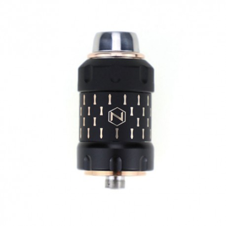 Authentic Nicomore N1 Sub Ohm Tank Atomizer + N1 Mate Kit - Black + Gold, Stainless Steel, 2ml, 25mm Diameter, 36 Beads