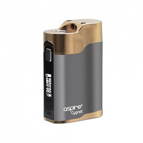 Authentic Aspire Cygnet 80W VW Variable Wattage Box Mod - Grey + Gold, Aluminum + Stainless Steel, 1~80W, 1 x 18650