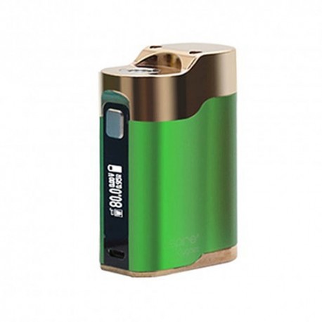 Authentic Aspire Cygnet 80W VW Variable Wattage Box Mod - Green + Gold, Aluminum + Stainless Steel, 1~80W, 1 x 18650