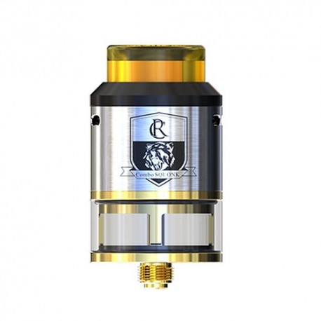 Authentic IJOY Combo Squonk RDTA Rebuildable Dripping Tank Atomizer w/ BF Pin - Silver, Stainless Steel, 4ml, 25mm Diameter