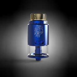 Authentic 5GVape Leopard RDTA Rebuildable Dripping Tank Atomizer - Blue, Stainless Steel, 4ml, 24mm Diameter