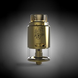 Authentic 5GVape Leopard RDTA Rebuildable Dripping Tank Atomizer - Gold, Stainless Steel, 4ml, 24mm Diameter