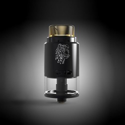 Authentic 5GVape Leopard RDTA Rebuildable Dripping Tank Atomizer - Black, Stainless Steel, 4ml, 24mm Diameter