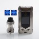 Authentic Snowwolf Mfeng Limited Edition 200W TC VW Variable Wattage Mod + Mfeng Tank Kit - Full Silver, 10~200W, 2 x 18650