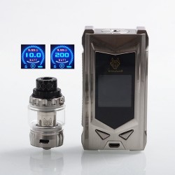 Authentic Snowwolf Mfeng Limited Edition 200W TC VW Variable Wattage Mod + Mfeng Tank Kit - Full Silver, 10~200W, 2 x 18650