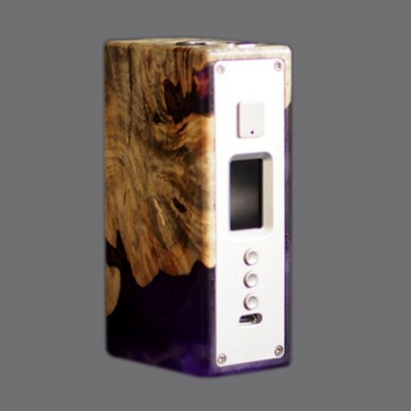 Authentic Cthulhu Fractal DNA75C Hybrid Mod - Purple, True Wood + Resin, 1 x 18650 / 20700 / 21700