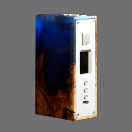 Authentic Cthulhu Fractal DNA75C Hybrid Mod - Blue, True Wood + Resin, 1 x 18650 / 20700 / 21700