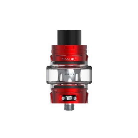 Authentic SMOKTech SMOK TFV8 Baby V2 Sub Ohm Tank Clearomizer - Red, Stainless Steel, 5ml, 30mm Diameter