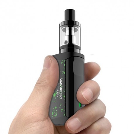 Authentic Vaporesso Drizzle Fit 1400mAh All-in-one Starter Kit - Black with Green Spot, Stainless Steel, 1.8ml
