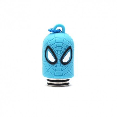 Authentic Vapesoon Spider Man 810 Drip Tip w/ Cap for TFV8 / TFV12 Tank / Goon / Reload RDA - Blue, Resin + SS + Silicone, 35mm