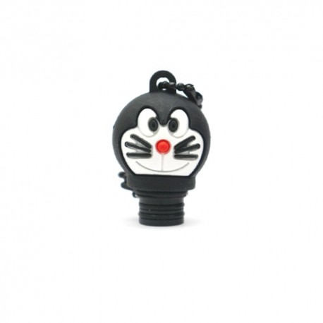Authentic Vapesoon Doraemon 510 Drip Tip w/ Cap for RDA / RTA / Sub Ohm Tank Atomizer - Black, POM + Silicone