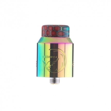 Authentic Hellvape Rebirth RDA Rebuildable Dripping Atomizer w/ BF Pin - Rainbow, Stainless Steel, 24mm Diameter