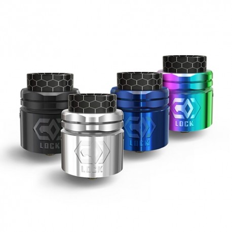 Authentic Ehpro Lock RDA Rebuildable Dripping Atomizer w/ BF Pin - Rainbow, Stainless Steel, 24mm Diameter