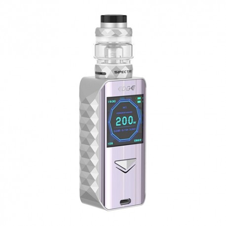 Authentic Digi Edge 200W Wireless Charging TC VW Box Mod + Specter Tank Kit - Silver, 5~200W, 2 x 18650, 5.5ml