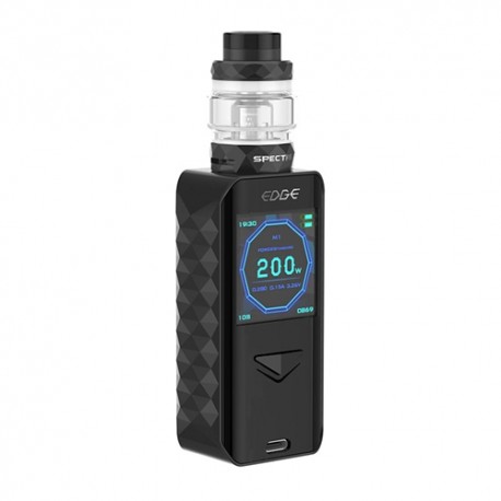 Authentic Digi Edge 200W Wireless Charging TC VW Box Mod + Specter Tank Kit - Black, 5~200W, 2 x 18650, 5.5ml