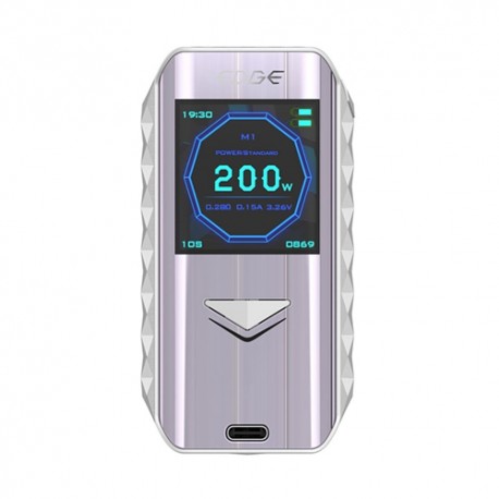 Authentic Digi Edge 200W Wireless Charging TC VW Variable Wattage Box Mod - Silver, 5~200W, 2 x 18650