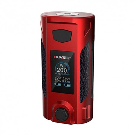 Authentic Oumier Rudder 200W TC VW Variable Wattage Box Mod - Red, 5~200W, 2 x 18650