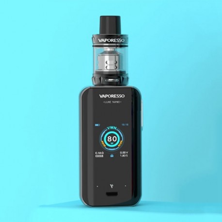 Authentic Vaporesso Luxe Nano 80W 2500mAh TC VW Box Mod + SKRR-S Mini Tank Kit - Black, 5~80W, 0.15 Ohm, 3.5ml