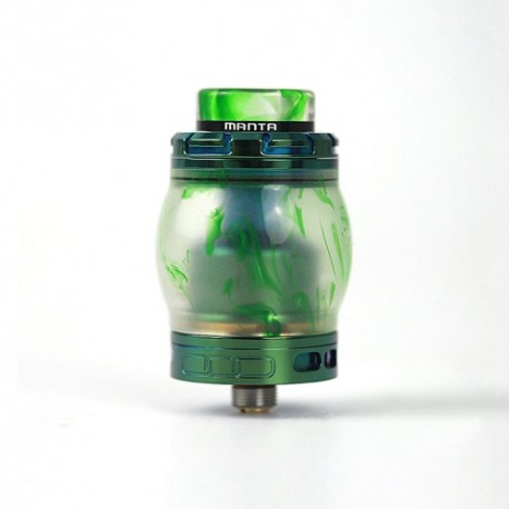 Authentic Advken Manta RTA Rebuildable Tank Atomizer Resin Edition - Green, Resin + Stainless Steel, 4.5ml, 24mm Diameter