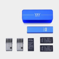 Authentic VXV RB 380mAh Pod System Starter Kit w/ Replacement Batteries + Charging Dock - Blue, 2ml, 1.4 Ohm