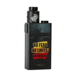 Authentic Uwell Blocks 90W Squonk Box Mod + Nunchaku RDA Kit - Black, 1 x 18650, 15ml