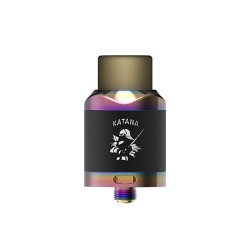 Authentic IJOY Katana RDA Rebuildable Dripping Atomizer w/ BF Pin - Mirror Rainbow, Stainless Steel, 24mm Diameter