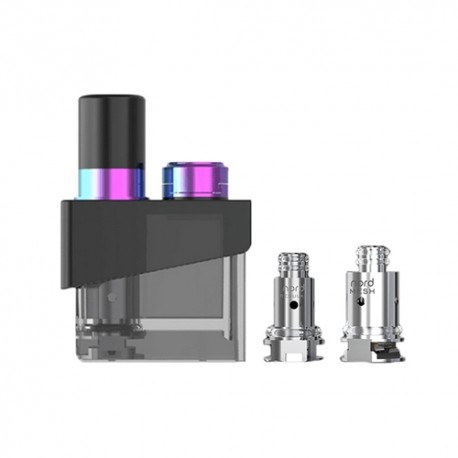 Authentic SMOKTech SMOK Trinity Alpha Kit Replacement Pod Cartridge + Nord MTL 0.8 Coil + Mesh 0.6 Coil - Prism Rainbow, 2.8ml