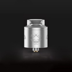 Authentic GeekVape Tengu RDA Rebuildable Dripping Atomizer w/ BF Pin - Silver, Stainless Steel, 24mm Diameter