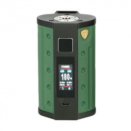 Authentic DEJAVU DJV D7 180W TC VW Variable Wattage Box Mod - Army Green, 5~180W, 2 x 18650