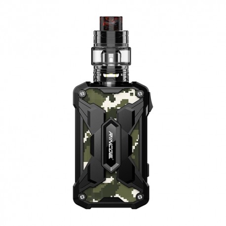 Authentic Rincoe Mechman 228W TC VW Box Mod + Mechman Mesh Tank Kit - Steel Wing Camo Black, 1~228W, 2 x 18650, 4.5ml