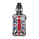 Authentic Rincoe Mechman 228W TC VW Box Mod + Mechman Mesh Tank Kit - Steel Bone Union Flag SS, 1~228W, 2 x 18650, 4.5ml