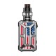 Authentic Rincoe Mechman 228W TC VW Box Mod + Mechman Mesh Tank Kit - Steel Bone American Flag SS, 1~228W, 2 x 18650, 4.5ml