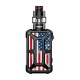 Authentic Rincoe Mechman 228W TC VW Box Mod + Mechman Mesh Tank Kit - Steel Bone American Flag Black, 1~228W, 2 x 18650, 4.5ml
