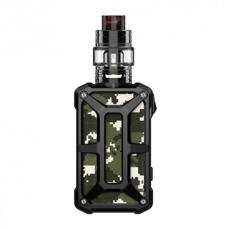 Authentic Rincoe Mechman 228W TC VW Box Mod + Mechman Mesh Tank Kit - Steel Bone Camo Black, 1~228W, 2 x 18650, 4.5ml