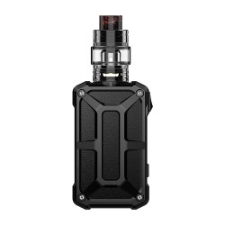 Authentic Rincoe Mechman 228W TC VW Box Mod + Mechman Mesh Tank Kit - Steel Bone Full Black, 1~228W, 2 x 18650, 4.5ml