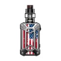 Authentic Rincoe Mechman 228W TC VW Box Mod + Mechman Mesh Tank Kit - Steel Case American Flag SS, 1~228W, 2 x 18650, 4.5ml