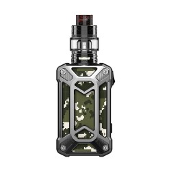 Authentic Rincoe Mechman 228W TC VW Box Mod + Mechman Mesh Tank Kit - Steel Case Camo SS, 1~228W, 2 x 18650, 4.5ml