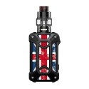 Authentic Rincoe Mechman 228W TC VW Box Mod + Mechman Mesh Tank Kit - Steel Case Union Flag Black, 1~228W, 2 x 18650, 4.5ml