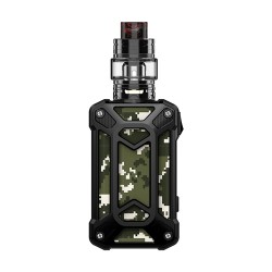 Authentic Rincoe Mechman 228W TC VW Box Mod + Mechman Mesh Tank Kit - Steel Case Camo Black, 1~228W, 2 x 18650, 4.5ml