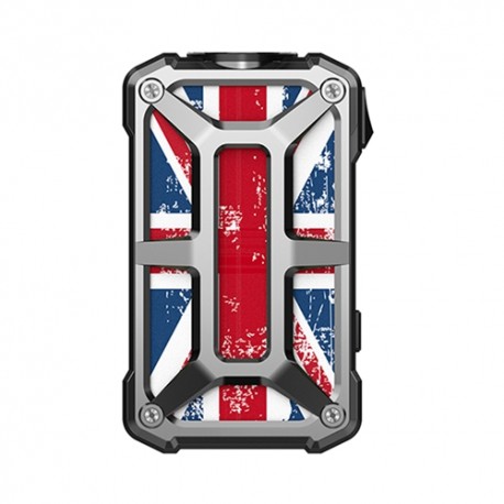 Authentic Rincoe Mechman 228W TC VW Variable Wattage Box Mod - Steel Bone Union Flag SS, 1~228W, 2 x 18650