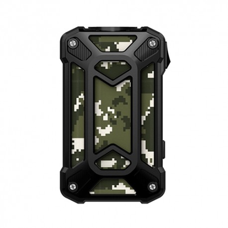 Authentic Rincoe Mechman 228W TC VW Variable Wattage Box Mod - Steel Case Camo Black, 1~228W, 2 x 18650