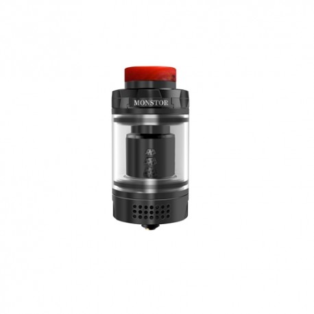 Authentic Blitz Monstor Sub Ohm Tank Atomizer w/ 6.5ml Bubble Glass - Black, Stainless Steel + Glass, 4.5ml, 28mm Dia.