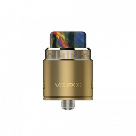 Authentic VOOPOO Rune RDA Rebuildable Dripping Atomizer w/ BF Pin - Gold, Stainless Steel, 24.6mm Diameter