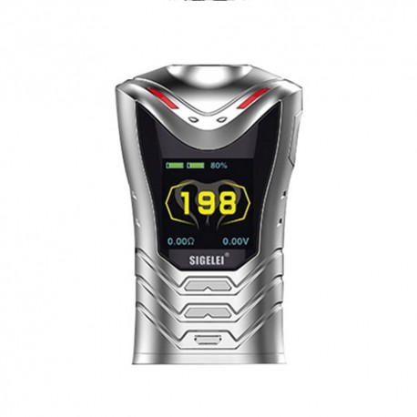 Authentic Sigelei Sobra 198W TC VW Variable Wattage Box Mod - Silver, 2 x 18650, Painting Edition