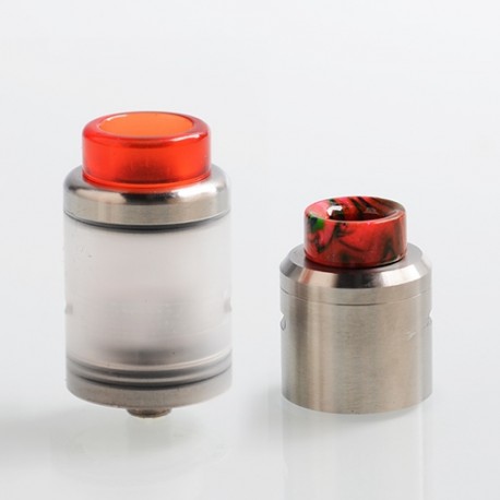 Authentic One Top RTA Rebuildable Tank Atomizer - Silver, Stainless Steel + PC, 3ml, 24mm Diameter